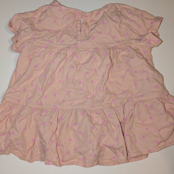 Cat & Jack Pink Heart Ruffle Top – Girls Large (10/12) Soft, Comfy Everyday - Picture 1 of 12